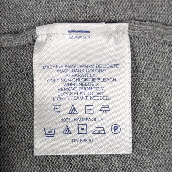 Lands’ End Supima Cotton Sweater Mens L Gray V-Neck Preppy Academia Minimalist - Picture 8 of 9